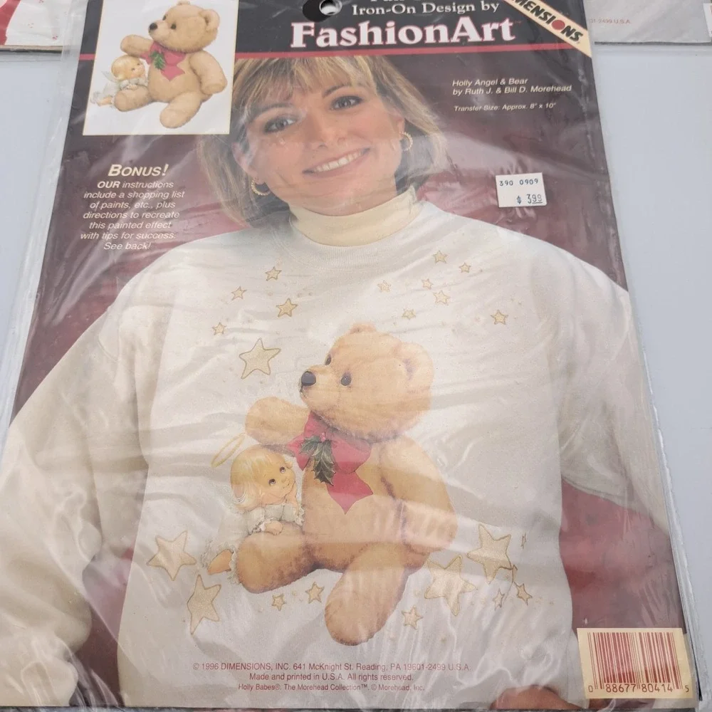 Dimensions Fashion Art Iron Ons Lot Of 7 Angels Christmas Granny Core